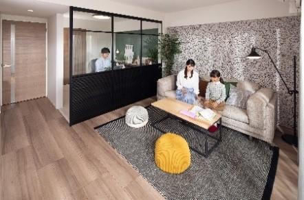 ゆるやかに繋がるテレワーク空間の提案イメージ1