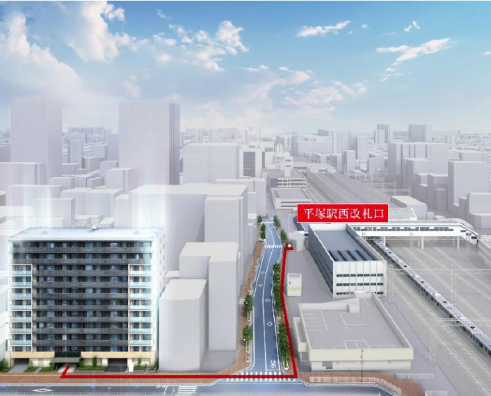 ウエリスアーデル湘南平塚外観と平塚駅
