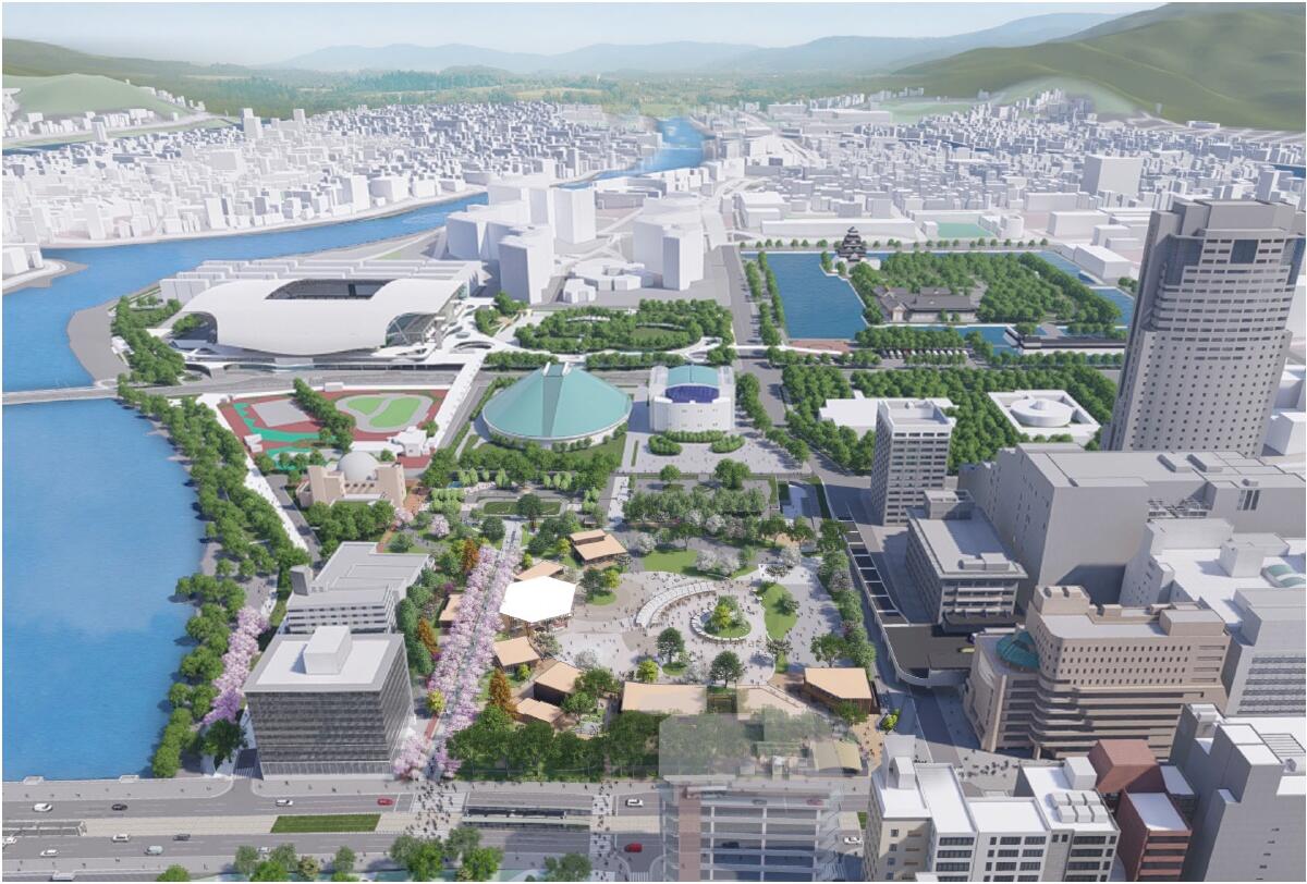 計画敷地を含む中央公園全体鳥瞰イメージ