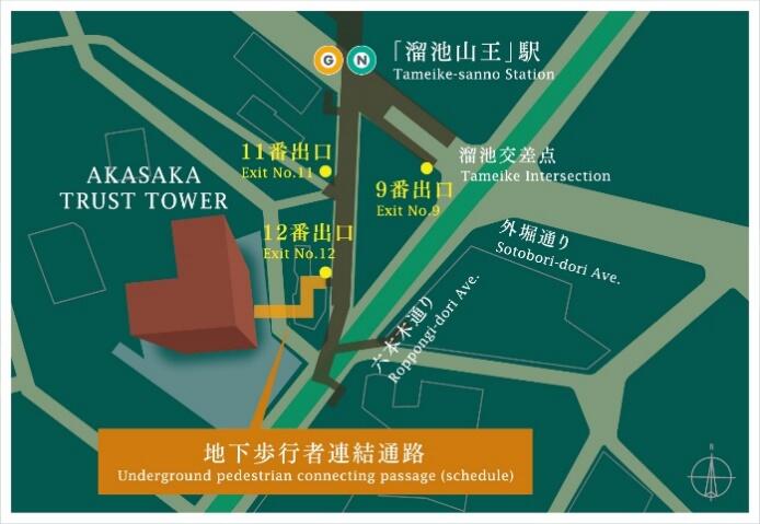 【地下鉄4路線へ地下道直結】