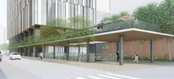 ≪新大橋通り沿い地下鉄出入口・駅前広場のイメージ≫ 