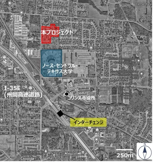 1250 N. Corinth Streetプロジェクト 周辺広域図 イメージ