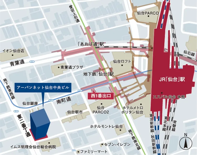 アーバンネット仙台中央ビルmap