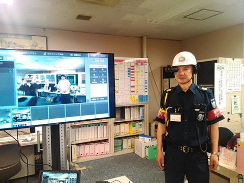 ICTツールを活用した火災訓練の写真